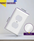 Duplex Wall Plate Kit For Electrical Outlets 1 Gang 4.5 Inches By 2.76 Inches White Unbreakable Polycarbonate