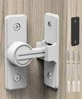 90 Degree Flip Barn Door Lock Heavy Duty Sliding Gate Latch For Garden Bathroom Garage And Sliding Doors White 1 Pack Durable Zinc Alloy Construction With Easy Installation And Corrosion Resistant Finish