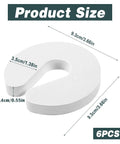 Six Pack Soft Foam Door Stoppers With Finger Guard Protectors, Anti Slam Door Pads In White, 3.66 By 3.74 By 0.59 Inches