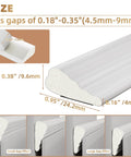 118” Wedge-Shape Foam Window Weather Stripping Door Seal Strip, white insulation tape, noise cancelling, gap fitting diagram