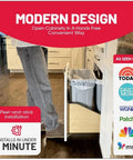 Hands Free Foot Pull Handle For Garbage Drawers And Bins Touchless Opener For Cabinets White Finish in use in kitchen