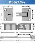 Technical dimensions of Drop Down Gas Struts, Gas Spring Hinge with 90 Degree Page Turning Axis for cabinet and desk downward flap.