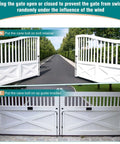 Open and closed gate views showcasing the use of 36 Inch Heavy Duty Gate Drop Rod Two Pack Built Tough Black Solid Steel Cane Bolt Gate Latch.