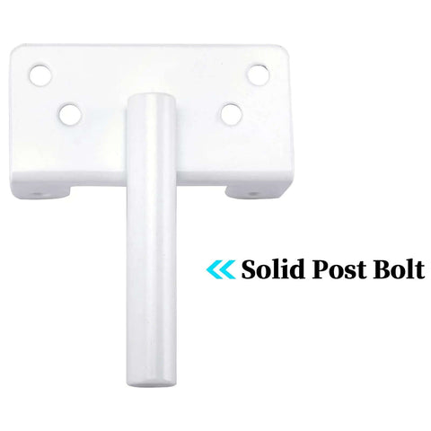 Heavy Duty Gate Latch With Post Mount Automatic Self Closing Door Latch For Wooden And Vinyl Fences, white finish solid post bolt