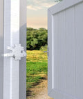 Heavy Duty Gate Latch With Post Mount Automatic Self Closing Door Latch For Wooden And Vinyl Fences Pool And Garden White Finish Installed