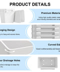 Product details for Six Pack White Hanging Cup Holders For Rolling Carts With Six Cup Holders And Six Hooks Space Saving Utility Cart Accessories