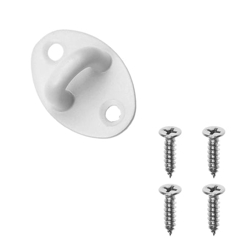 Heavy Duty Hook And Eye Latch Set 4 Inch With Mounting Screws for Doors, Gates, Barns; white finish and strong iron lock.