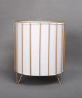 Rust Resistant Iron Plant Pot Stand Set For Indoor And Outdoor Use in white with gold frame, floor-standing design, stylish and durable.