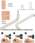 Installation guide for Five Pack White Kitchen Cupboard Handles with cutting instructions and screw sizes