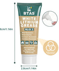 White Lithium Grease for Car Door,Bearings & Gears Lubricant Grease,Garage Door Tracks Hinges and Sliding Mechanisms, Highly Versatile for Automotive, Marine, Industrial and Home use NLGI 2 1 oz tube