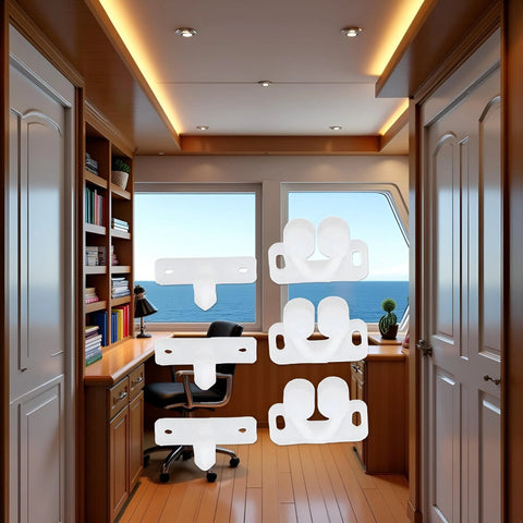Three Pack White Marine Boat Door Catch Sets With Ball Roller Latches And Spring Back Plates for cabinets and furniture doors