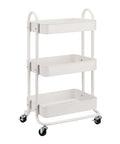 Versatile 3 Tier Rolling Utility Cart With Lockable Wheels For Kitchen And Home Storage Portable Mobile Shelving Unit With Three Mesh