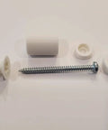 Secure Mounting Hardware Kit For SKÅDIS Pegboard System Matte White screws, anchors, and covers for easy installation and professional finish.