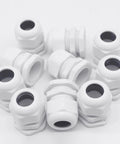 PG21 Cable Gland Kit, 20 White Plastic Nylon Waterproof Wire Glands Connectors Fittings For 13mm To 18mm Cables, Durable PA66 Body