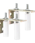 2 Pack Slide Gate Guide Rollers With L Shaped Brackets, 30mm Nylon Rollers, 80mm Long, For Gates Up To 3 9 16 Inch Wide, Universal Rolling Gate Guider For Sliding Doors, White With Durable Nylon Rollers