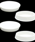 2 Inch White Nylon Hole Plugs For Round Holes, Flush Snap In Panel Inserts For Cabinets, Furniture, 4 Piece Set
