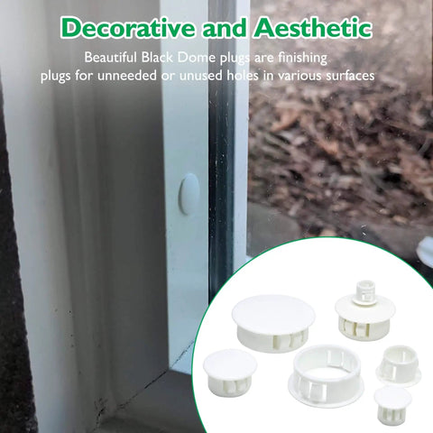 2 Inch White Nylon Hole Plugs For Round Holes, Flush Snap In Panel Inserts For Cabinets, Furniture, Cupboards, Shelves