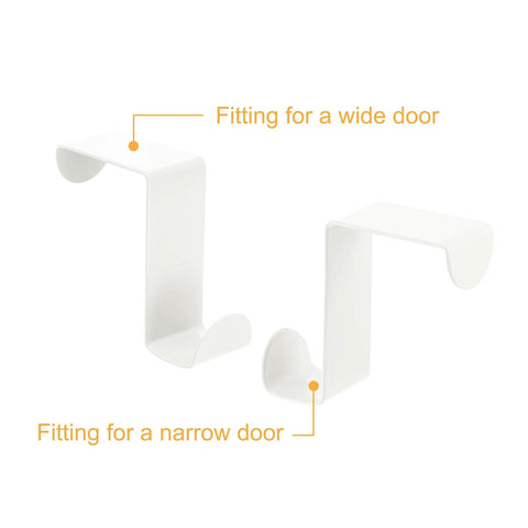 Over The Door Hooks,2pcs - Stainless Steel Door Hangers Hooks, S-Shaped Double Hooks for Hanging Clothes, Hats, Towels (White)