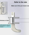 Diagram showing installation size for White Patio Door Handle Set with Mortise, Suitable for Replacement Doors Lock 3-15/16”Screw Hole Spacing