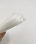Close-up of White PE Plastic Welding Rods for Car Bumper Repair, 9.8 Inch, 5mm by 2.5mm, 40 Pack, Non Toxic and Low Odor