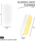 2 Pack Self Adhesive Push Pull Cabinet Handles No Drilling Plastic Stick On for Cabinet Drawer Closet Window Glass Sliding Door White