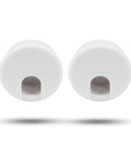 2 Pack 1.5 Inch Desk Grommet Cable Hole Cover For Wire And Cord Organization White Plastic front view