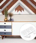 Six Pack White Plastic Drawer Guides Rails Replacement Kit with screws for dresser cabinet close-up view
