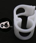 LUORNG Flow Control Hose Clamp Set 4 Pieces For 1/4 To 1/2 Inch Tube OD Adjustable Plastic Tube Clamp close-up view white