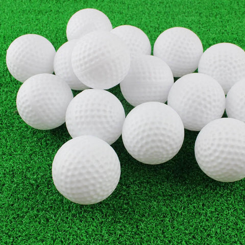 Practice Golf Balls - 24 Pack Colored Plastic Balls 41mm Training Realistic Feel Limited Flight on green turf