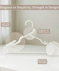 Space saving 50 pack slim plastic hangers provide durable, lightweight closet organization for apartments and dorm rooms, close-up of hanger features.