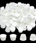 White 3/8 Inch Plastic Hole Plugs For Panels Cabinets Fencing And Pipes Flush Snap In Locking End Caps 60 Pack Nylon