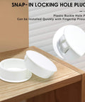 White 3/8 Inch Plastic Hole Plugs For Panels Cabinets Fencing And Pipes Flush Snap In Locking End Caps 10 Mm Hole Fit 13 Mm Cap