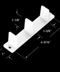 Ten Piece Plastic Sliding Closet Door Floor Guide Set Bottom Track Mount Bypass For Wardrobe Doors Four And Three Sixteenth Inches White