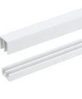 White Plastic Sliding Door Track Kit For One Eighth Inch Glass Panels Ideal For Closet Glass Cabinets And Sliding Windows Includes Two Sets