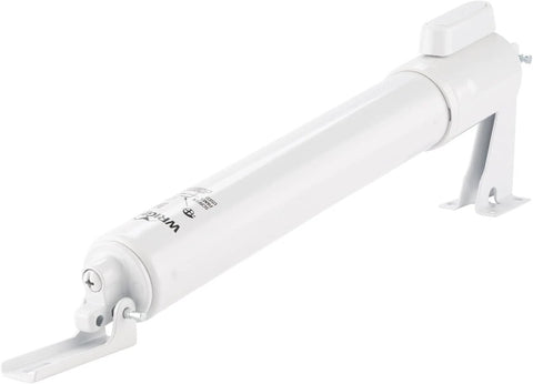 Heavy Duty Pneumatic Screen & Storm Door Closer with EZ-Hold - Adjustable Speed, Durable & Easy Install, for Out-Swinging Doors (Tranistional, White)