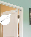 Screen and Storm Door Closer Kit, Heavy Duty Pneumatic Screen and Storm Door Closer installed on white door frame
