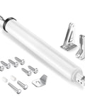 Storm Door Closer, Pneumatic Screen Door Closer with Adjustable Closing Speed and Universal Bracket Kit in White