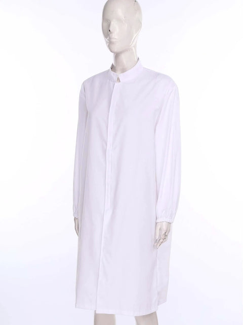 Unisex Lab Coat For Work In Cleanrooms Durable 100 Polyester White XX Large With Hatless Style, Front Hook Loop Fastener by iiniim