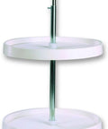 Two Tier Full Round Lazy Susan Cabinet Organizer With 18 Inch Diameter And Adjustable Height From 25.5 To 31.5 Inches