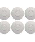 Pelotas de lacrosse para entrenamiento - Paquete de 6, blancas, tamaño y peso oficiales, caucho vulcanizado
