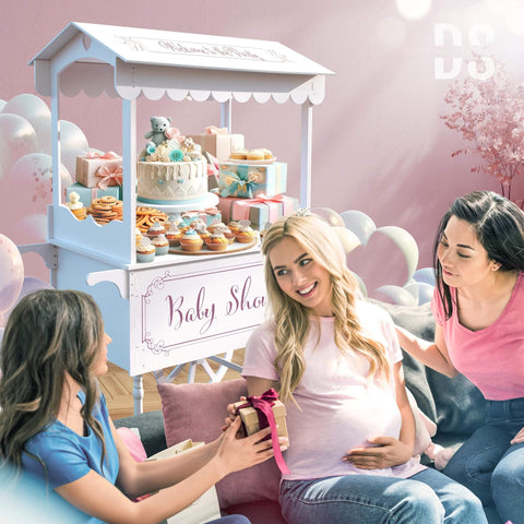 Candy Cart On Wheels For Parties With 40 Balloons Included PVC Dessert Cart For Weddings Baby Showers And Vendor Events
