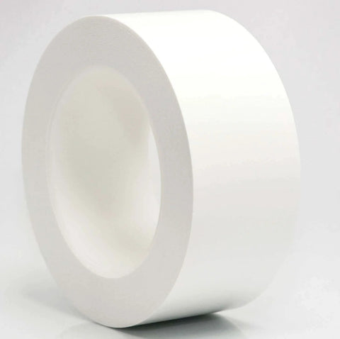 White PVC Cleanroom Tape 2 Inch By 36 Yards One Roll That Handles Solvents With Rock Solid Synthetic Rubber Adhesive And Clean Plastic Core For Labs Medical And Industrial Use StaticTek