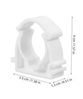 Close-up of a white PVC clamp from the 35 Piece Pipe Clamp Buckle Repair Kit For Water Pipes And Hoses, showing detailed dimensions.