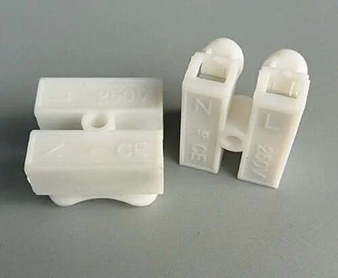 100 Pcs 2P CH2 Quick Connector Spring Cable Clamp Terminal White PP Flame Retardant Material 10A Two Way Connector for Light Bar Wiring