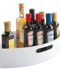Quarter Wedge Lazy Susan Turntable Organizer With Handle In White Made From Recycled Plastic For Pantry Kitchen Cabinet