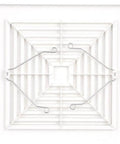 Replacement Grille For 688 Fan By Broan-NuTone, white, 9 x 9.25 inch, front view showing grille design and mounting springs.