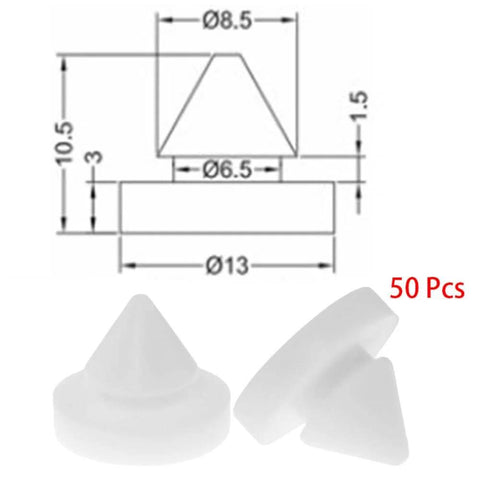 50 Pack White Rubber Door Silencers For Metal And Wood Doors Hinge Outlet Bumpers Soft Close Dampers For Door Frames