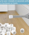 Installation of 25 Pack Door Stop Tips Caps 0.39 Inch White Rubber Universal Replacement Bumpers for Door Stops Hinges on baseboard