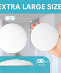 Strongest Home Wall & Door Handle Stopper 5" Set of 3 Pieces White Rubber, showing extra large size comparison.