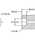 Technical diagram of White Rubber Equipment Bumpers 1 Inch By Three Quarters Inch 4 Pack Non Marking Impact Absorbing Protectors For Surfaces